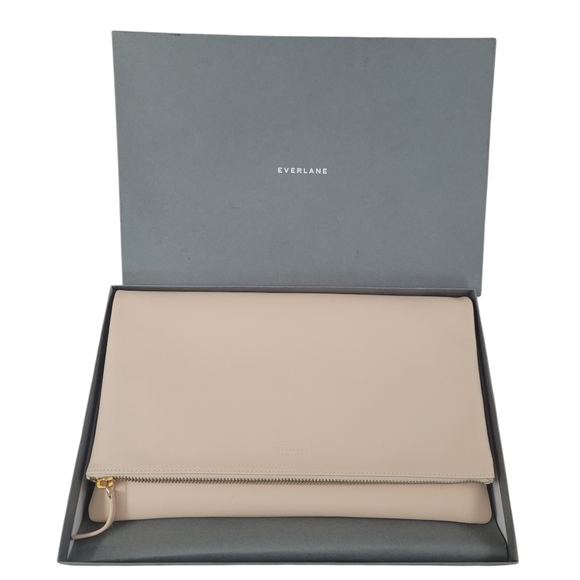 New Everlane Nude Fold Over Clutch - Picture 5 of 11